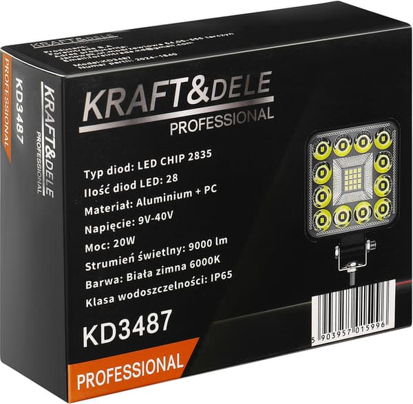 Mini LED udendørs arbejdslampe 20W KD3487
