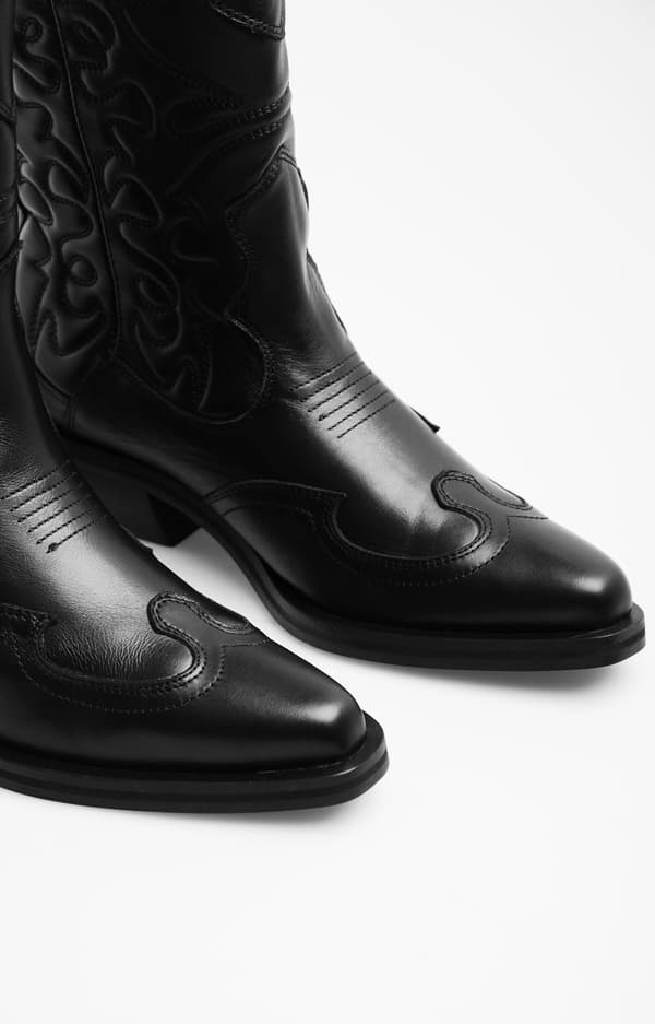 Læder cowboystøvler 37