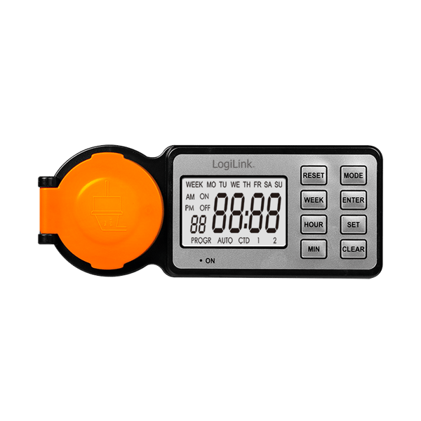 Programmør Ekstern timer LogiLink IP44 LCD 3600 W CEE 7/3 12 programmer