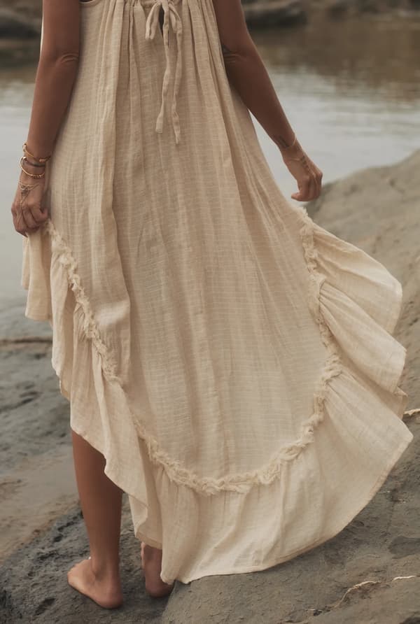 Bina - Boho beige maksimekko YKSI KOKO