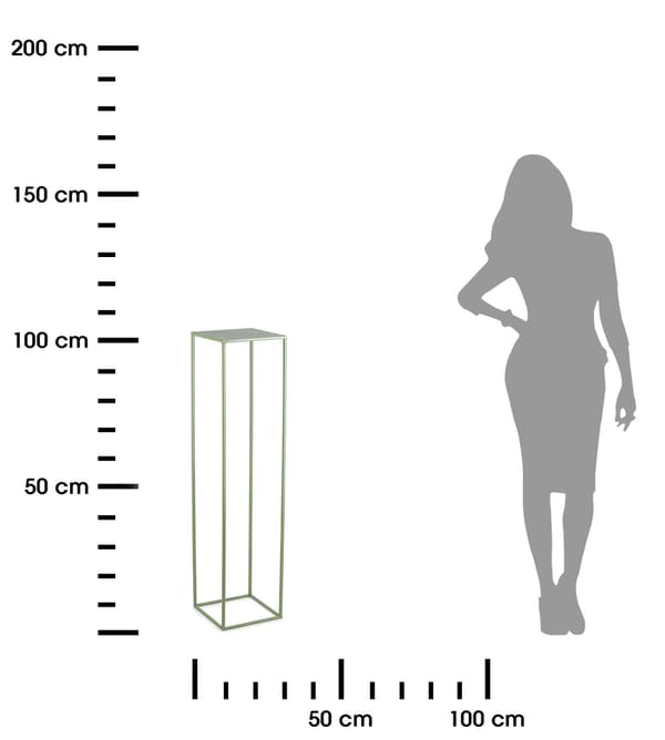Vihreä seisova kukkateline 100 cm