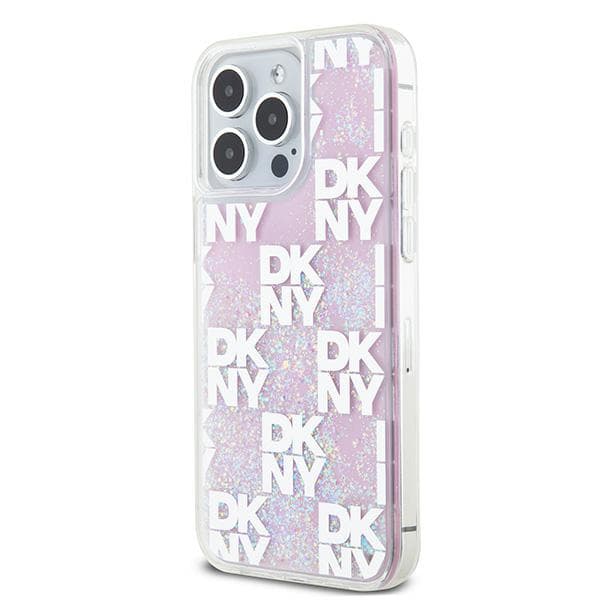 DKNY Liquid Glitter Multilogo-cover til iPhone 15 Pro Max, lyserød