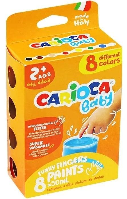 CARIOCA 8-farve tempera fingermaling