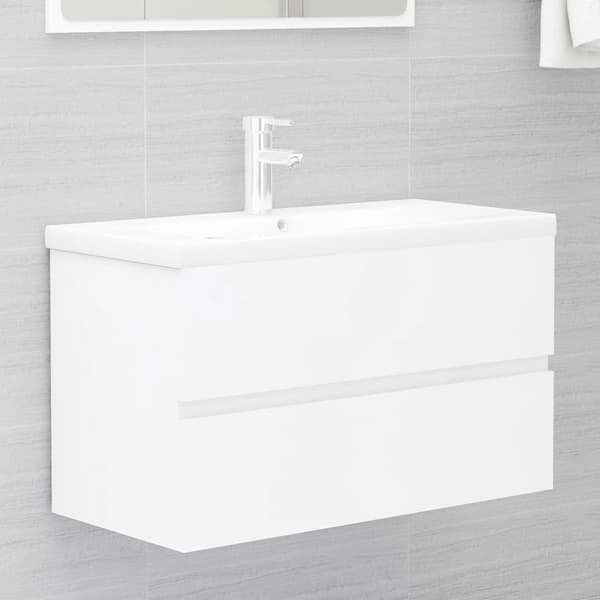 vidaXL håndvaskskab hvid 80x38,5x45 cm spånplade