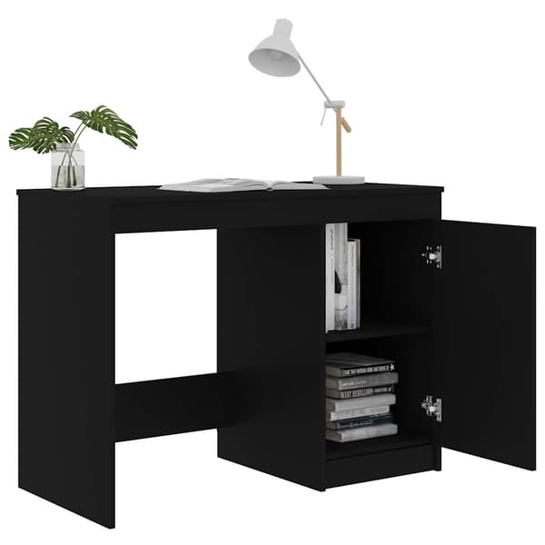 vidaXL skrivebord, sort, 100x50x76 cm, spånplade