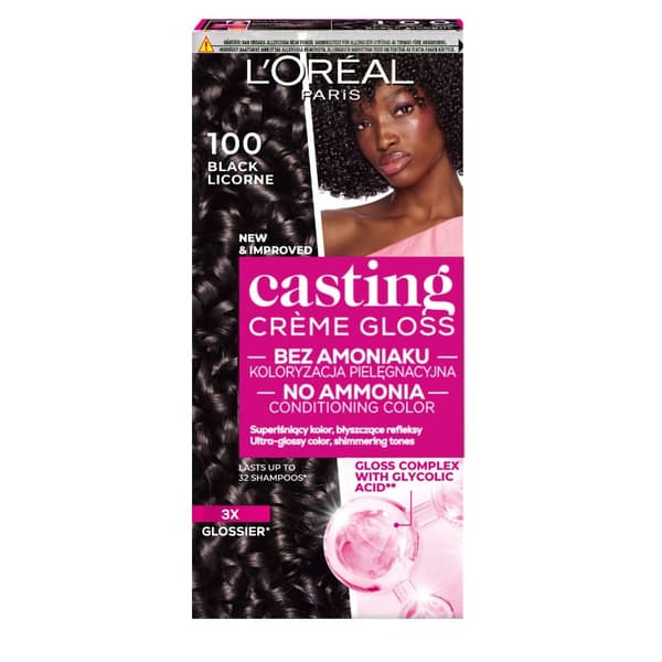Loreal Casting Creme Gloss hårfärg - 100 Lakrits (48 ml, 72 ml, 60 ml)
