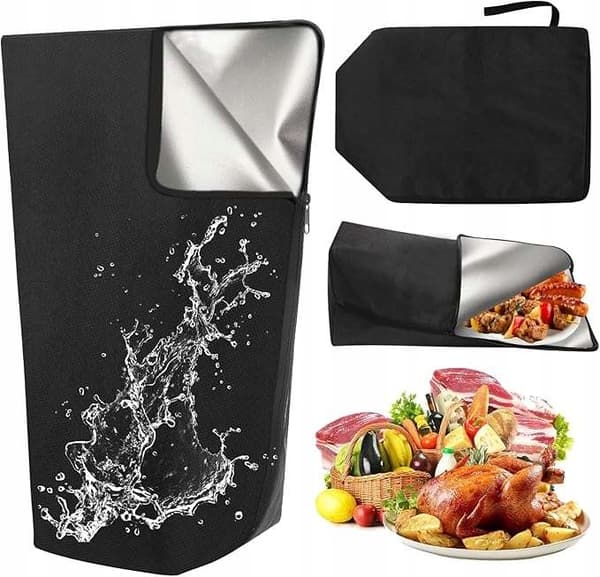 Termopose til grill, vandtæt, picnic, sort, 36 l