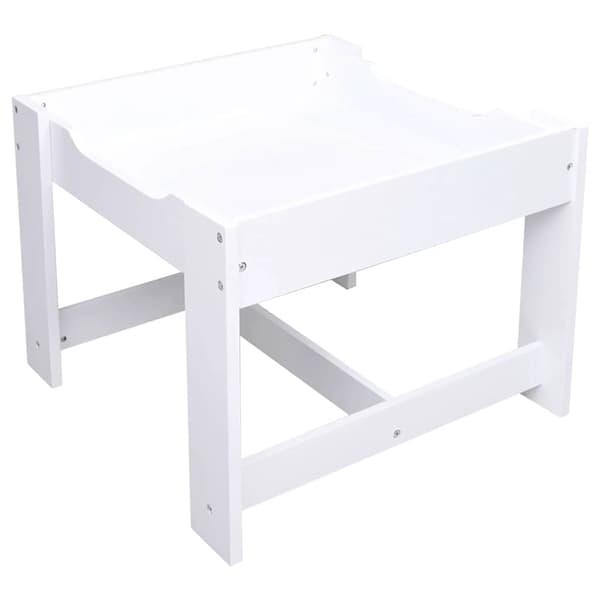 vidaXL Barnbord med 2 stolar, vit, MDF