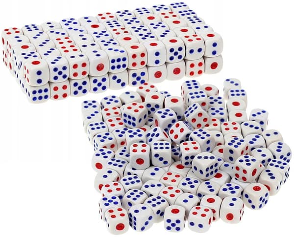 Farvede terninger, 1,6 cm