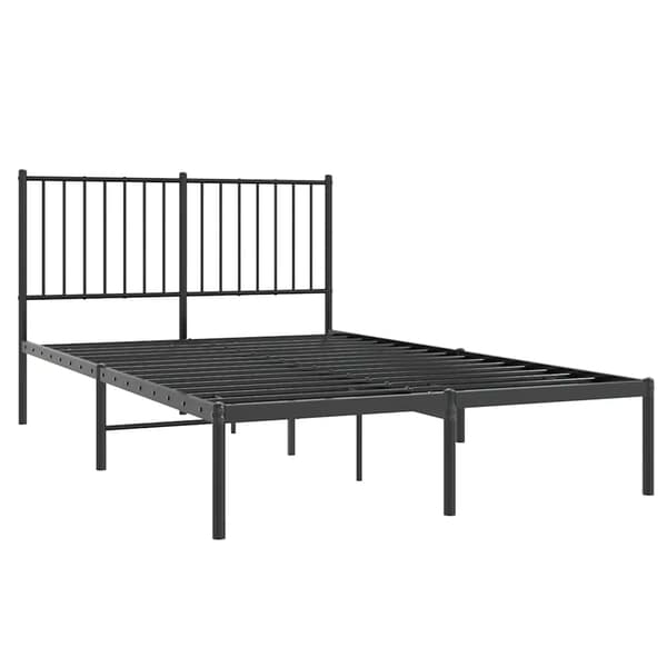vidaXL metalsengestel med hovedgærde sort 120x200 cm