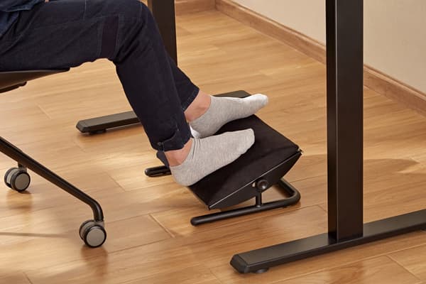 Powerton ergonomisk benstøtte, stål, 25 kg, sort