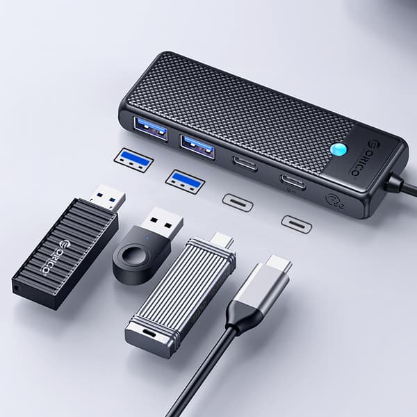 Hub PAPW2AC-C3 USB-C - USB-A USB-C -jakaja - Musta