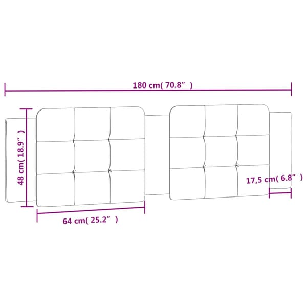 vidaXL hovedgærdehynde, sort, 180 cm, kunstlæder
