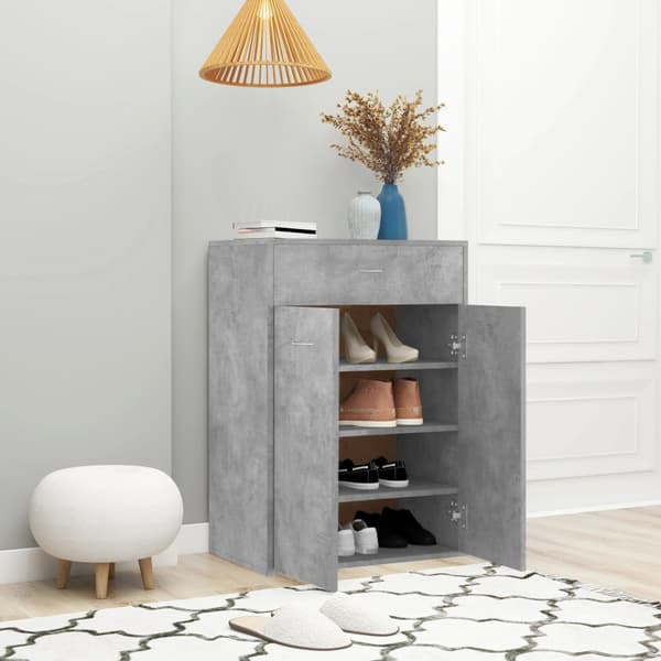 vidaXL skoskab grå 60x35x84 cm spånplade