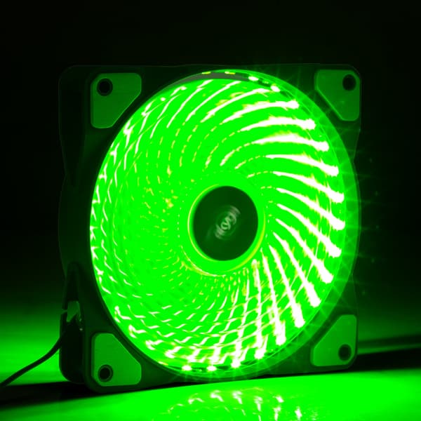 Akyga AW-12E-BG 120mm Molex 12V 33 LED Grøn Lydløs Computerblæser