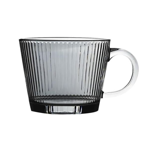 Stor räfflad glasmugg, grafit, grå, 380 ml, 1 st. SZK177