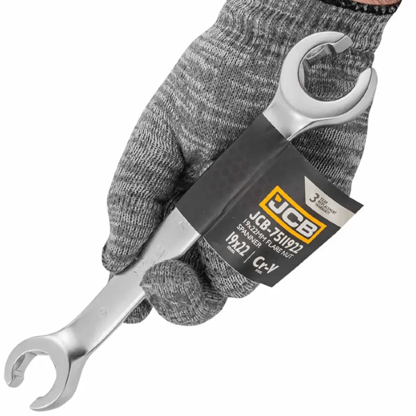 JCB SPLIT RINGNØGLE 19x22 mm 2-SIDET Cr-V 6-VINKEL