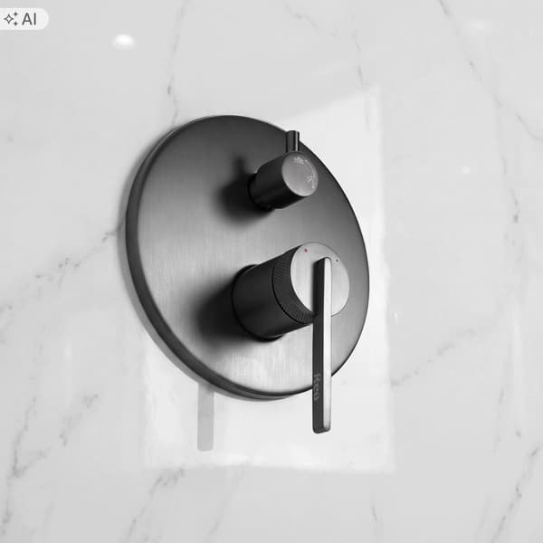 Inbyggt duschset titan mörkgrå Grace + BOX