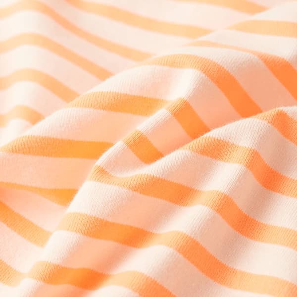 Rak randig barnkjol, fluorescerande orange, 128