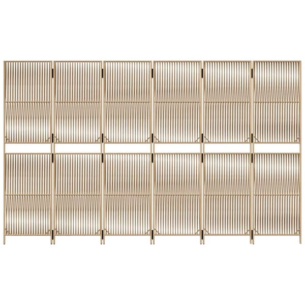 vidaXL Rumsavdelare med 6 paneler, beige, polyrotting