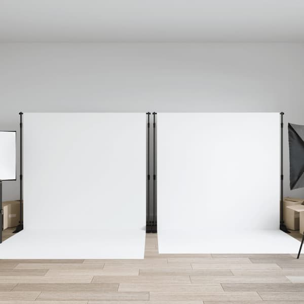 vidaXL baggrundsstativer, 2 stk., sort, 305x243 cm, stål