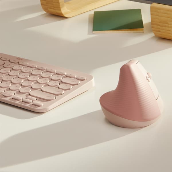 Logitech Lift Vertical Ergonomic Wireless/Bluetooth Rose datormus (910-006478)