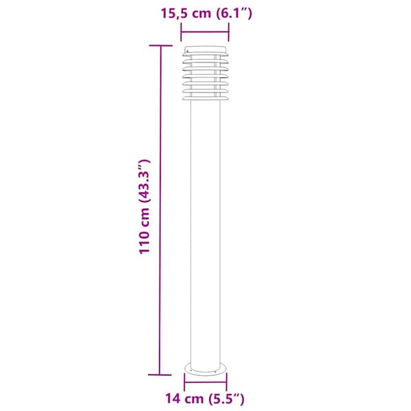 vidaXL havelamper, 3 stk., sort, 110 cm, stål