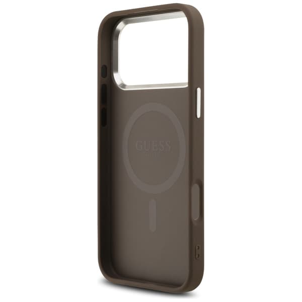 Guess 4G Triangle Logo MagSafe-etui til iPhone 17 Pro Max brun sølv