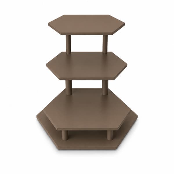 3-lags brun dekorativ organizer displayhylde