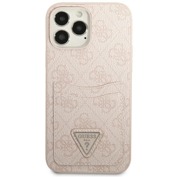 Guess 4G Triangle Logo Cardslot-etui til iPhone 13 Pro / 13, pink