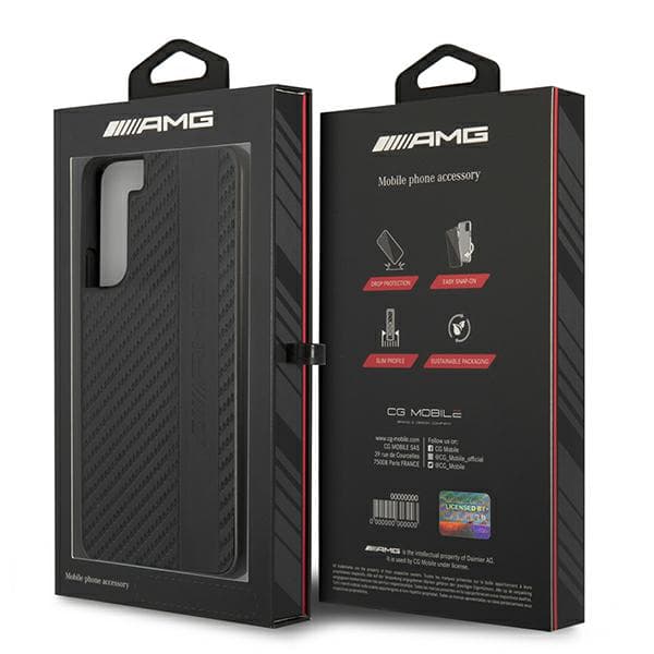 AMG Carbon Stripe&Embossed cover til Galaxy S22+, sort