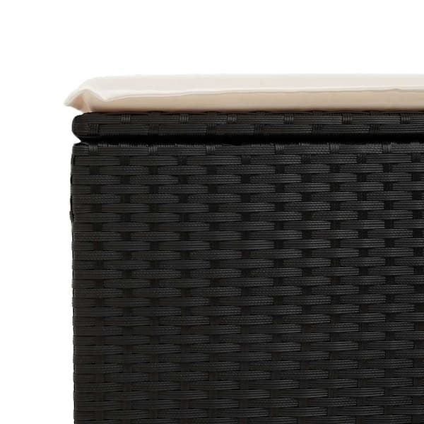vidaXL 2-delt sofasæt med hynder, sort, polyrattan og akacie