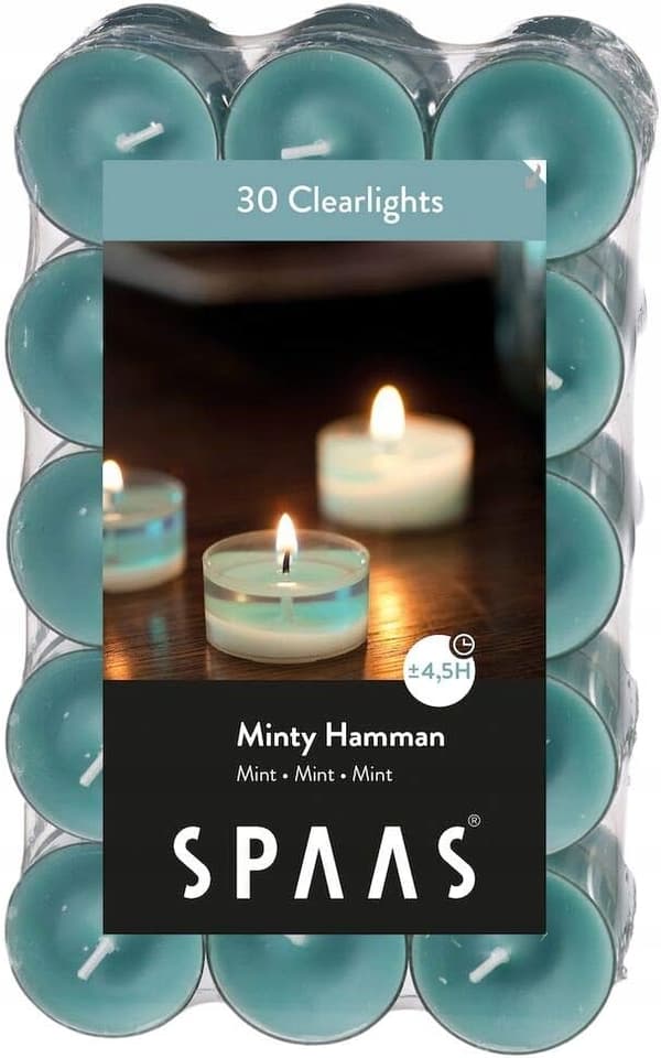 Spaas 30 Clearlights duftlys, 4,5 timer, mint Hamman duft