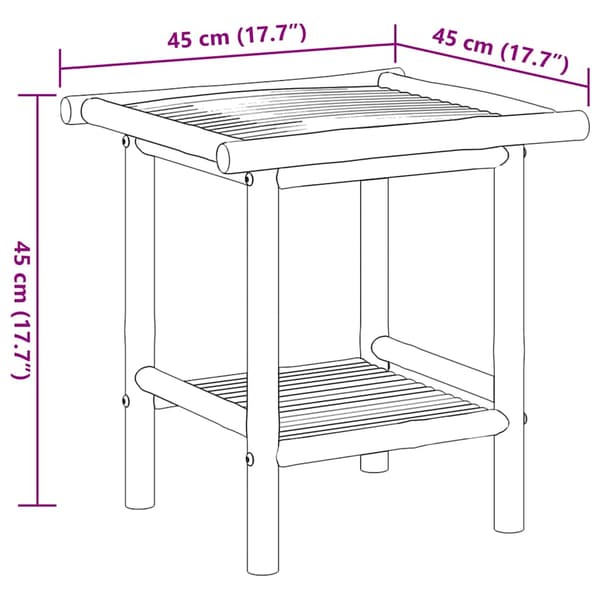 vidaXL sofabord, 45x45x45 cm, bambus
