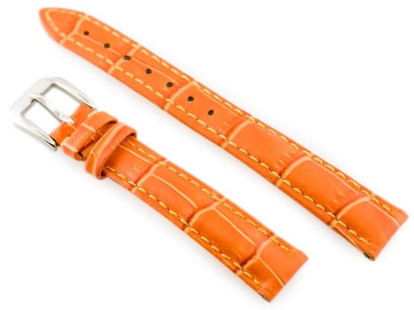 Læderrem til ur W64 - orange 14mm