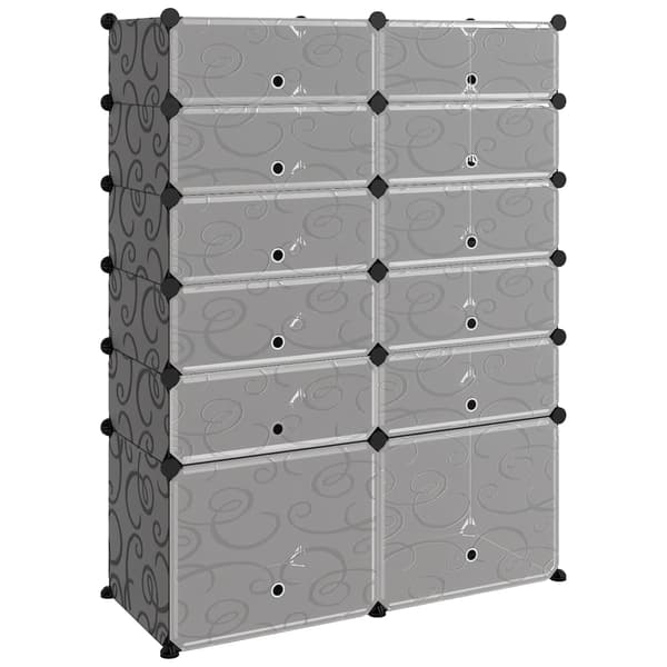 vidaXL skohylde sort 94x37x125 cm PP