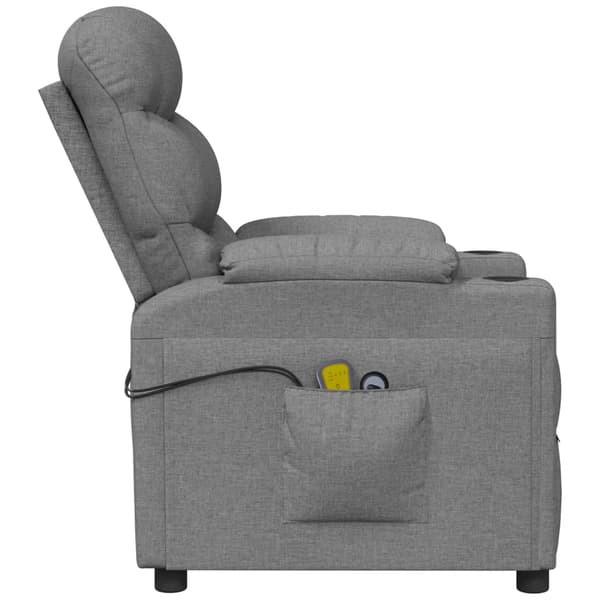 vidaXL elektrisk massagestol lysegrå stof