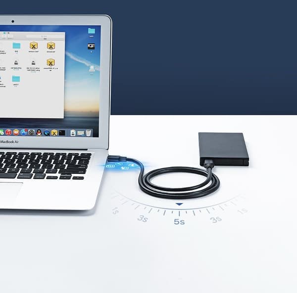 USB 2.0 hankabel 0,5m svart