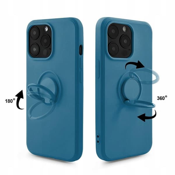 Skal till IPHONE 13 PRO Silikonring Blå Baksida + Glas