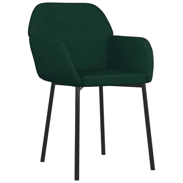 vidaXL Matstolar, set om 2, mörkgrön, klädd i sammet