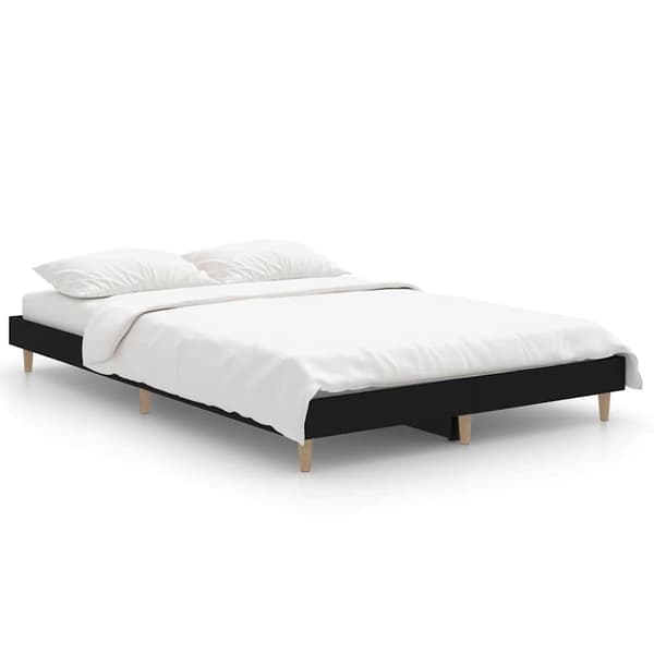 vidaXL sengestel sort 120x190 cm træbaseret materiale