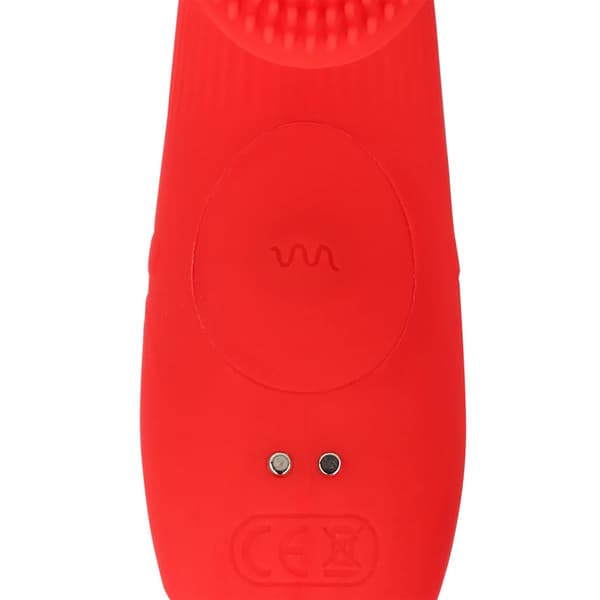 Tekstureret fingervibrator - Solopgangsrød