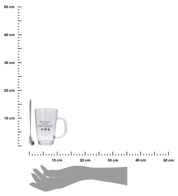 Lattekaffeglas + skedar 300 ml