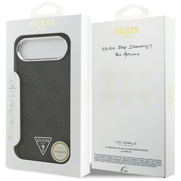 Guess 4G Triangle Logo MagSafe-etui til iPhone Air, sort sølv