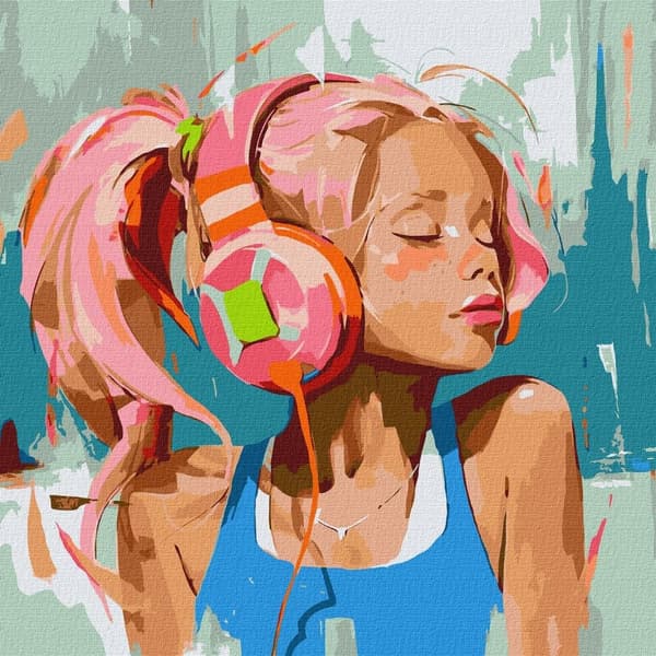 Målning efter siffror - Rosa sommarrytmer 50x50
