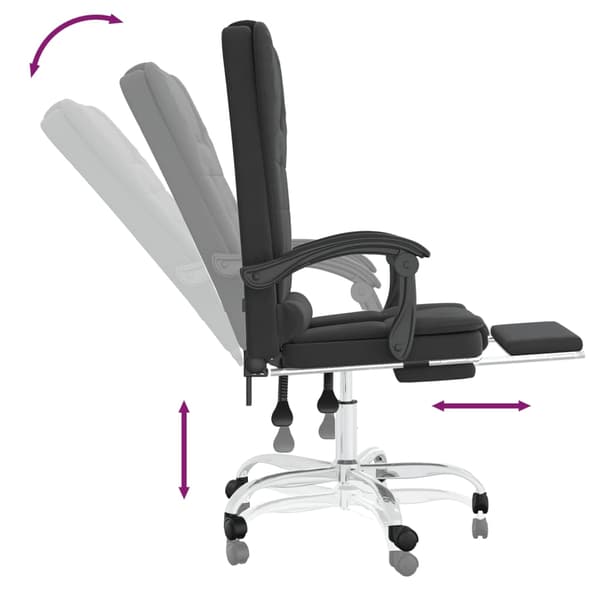 vidaXL lænestol med massagefunktion, sort kunstlæder