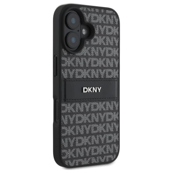 DKNY Texture Pattern Tonal Stripe -suojakuori iPhone 16:lle, musta