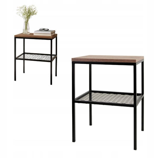 Dit Loft Design Natbord Sort Mørkt Træ Viso 40x30x52