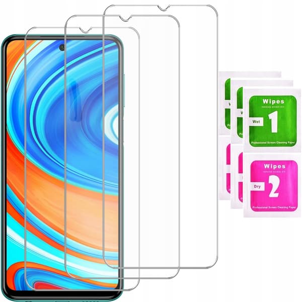 3x Härdat glas för XIAOMI REDMI NOTE 9 PRO glasskärm 3 st
