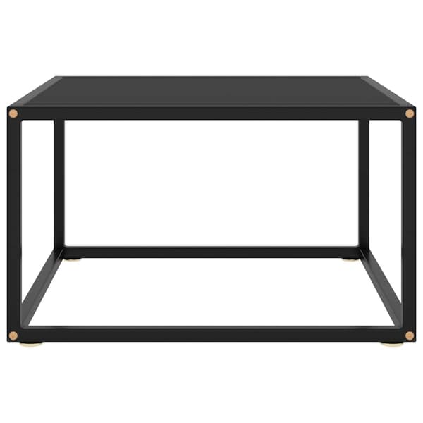 vidaXL sofabord, sort, sort glas, 60x60x35 cm
